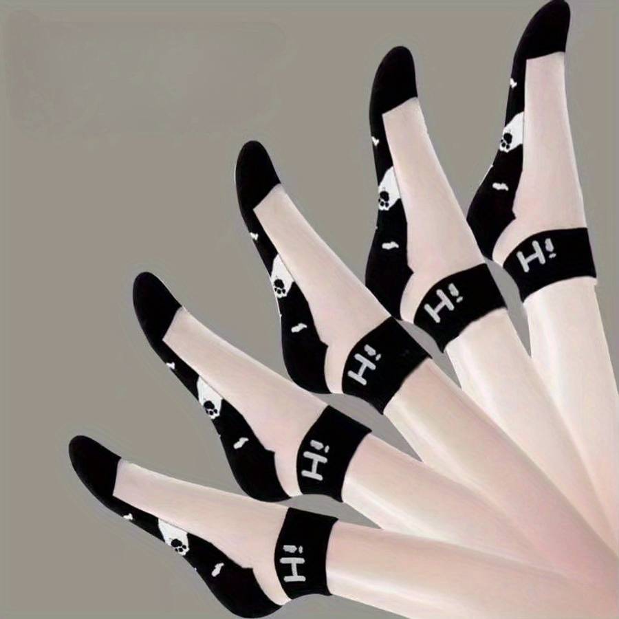 5 Pairs Mixed Color One Size High Elastic Socks