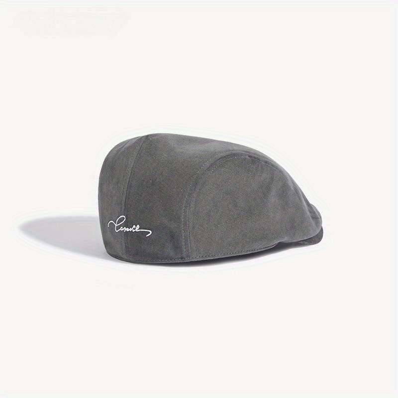 1pc Men's Retro Beret Cap Reversible Vintage Newsboy Hat Spring Autumn Fashion Accessory Gray