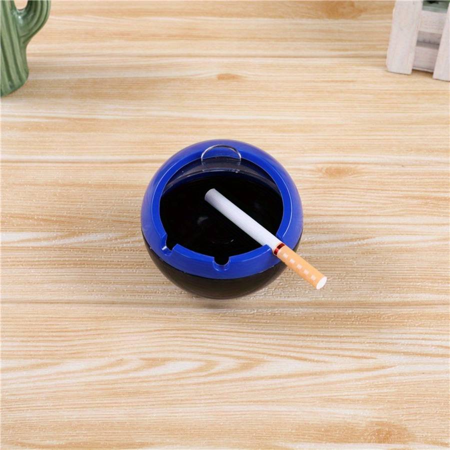 1pc Plastic Fireproof and Windproof Ashtray Home Decorative Spherical Ashtray Household PP Plasti