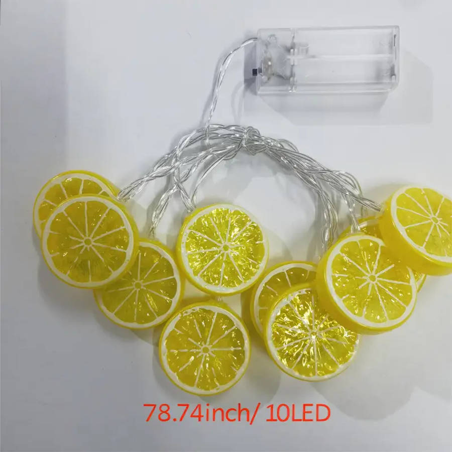 10 LED Lemon-Shaped String Lights Green