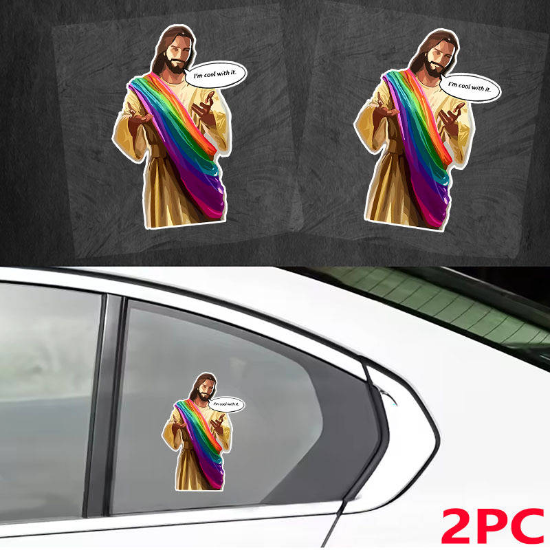 2 Pieces Jesus Christian Themed Stickers