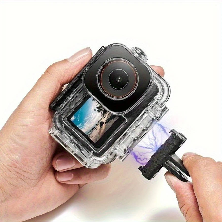 5pro 4 3 protective case high quality shockproof clear transparent hard shell with mounting holes screws for action camera accessories secure screw mount details 7
