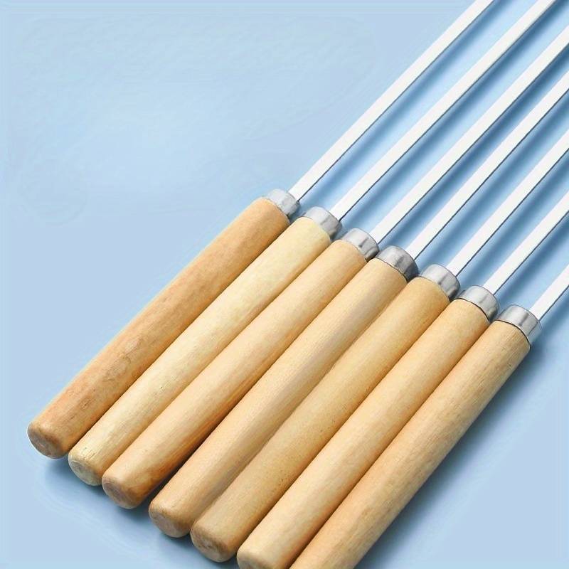25pcs of stainless steel wood handle barbecue sticks 3.96 meter is very suitable