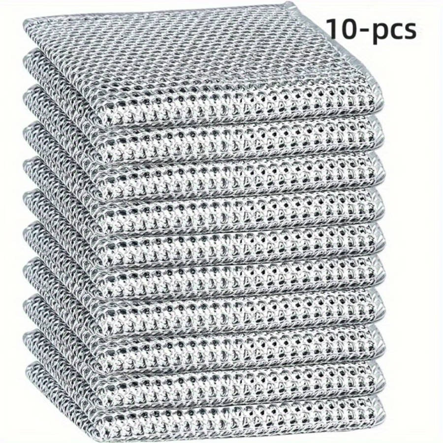 10pcs of Stainless Steel Wire Mesh Dishcloths
