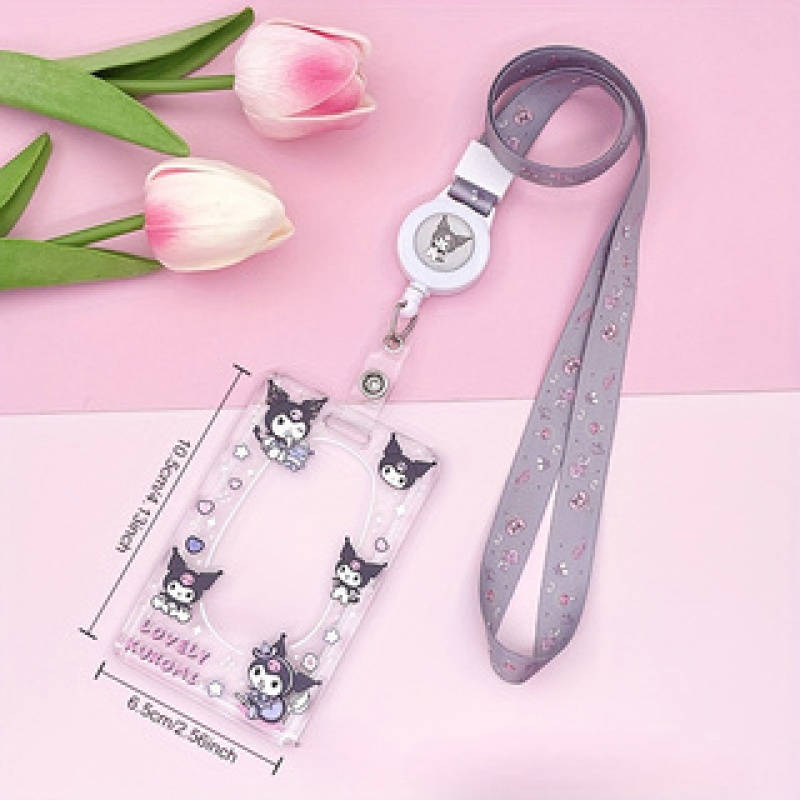 1pc Sanrio Cute Acrylic Card Case- Campus Certificate and Meal Card Embossed Protective Case- Cute