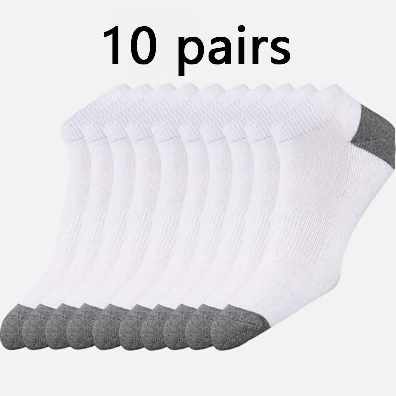 10 Pairs White One Size High Elastic Socks