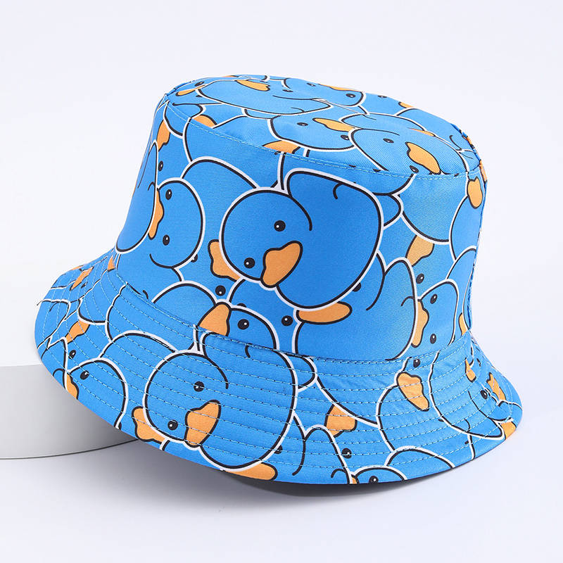 1pc Cartoon Yellow Duck Pattern Foldable Bucket Hat For Men And Women Lightweight Travel Sun Hat W