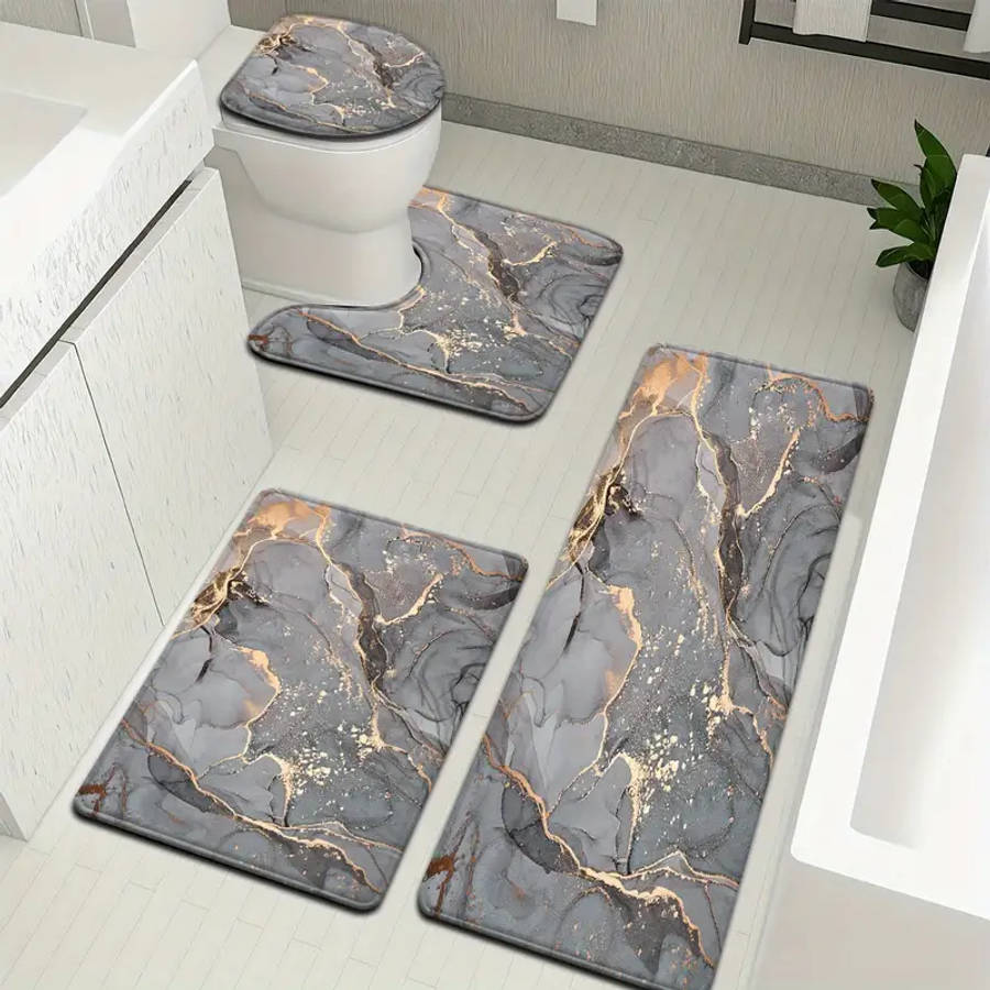 4-Piece Marble Bath Mat