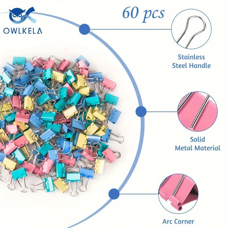 45Pcs Colorful Mini Binder Clips Small Paper Clips For Home School And Office Organization