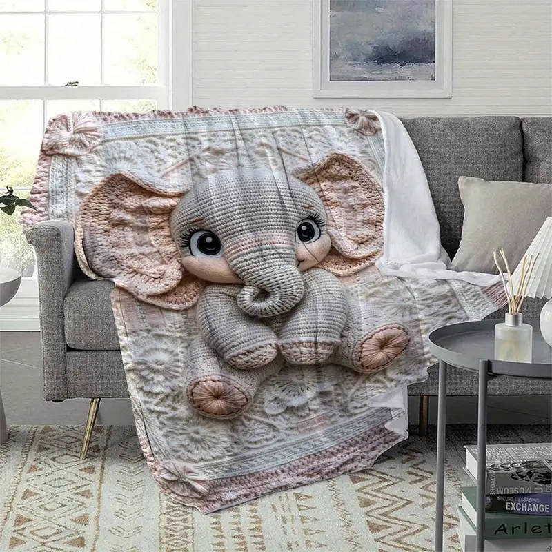 1 x 3D Crochet Printed Flannel Blanket 150*200cm