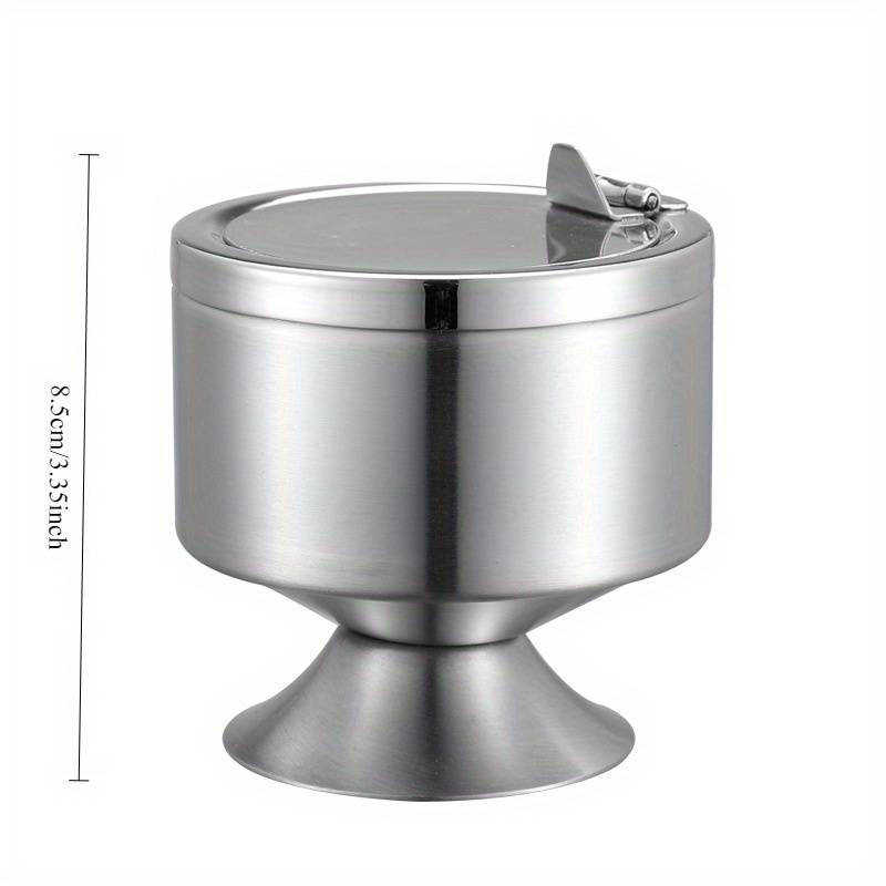 1pc Stainless Steel Ashtray with Lid and Base Durable Hotel Quality Ashtray for Home and Outdoor U