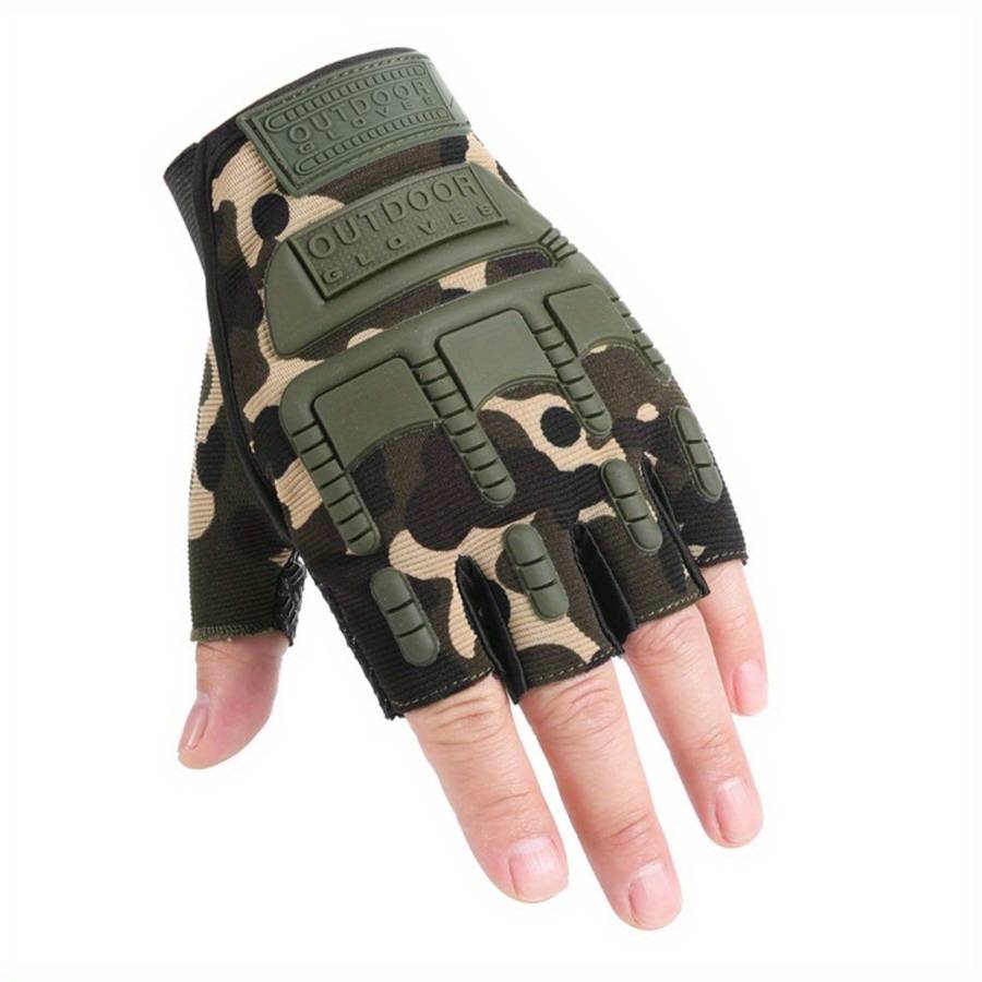 1 Pair Camo uflage Outdoor Sports Gloves