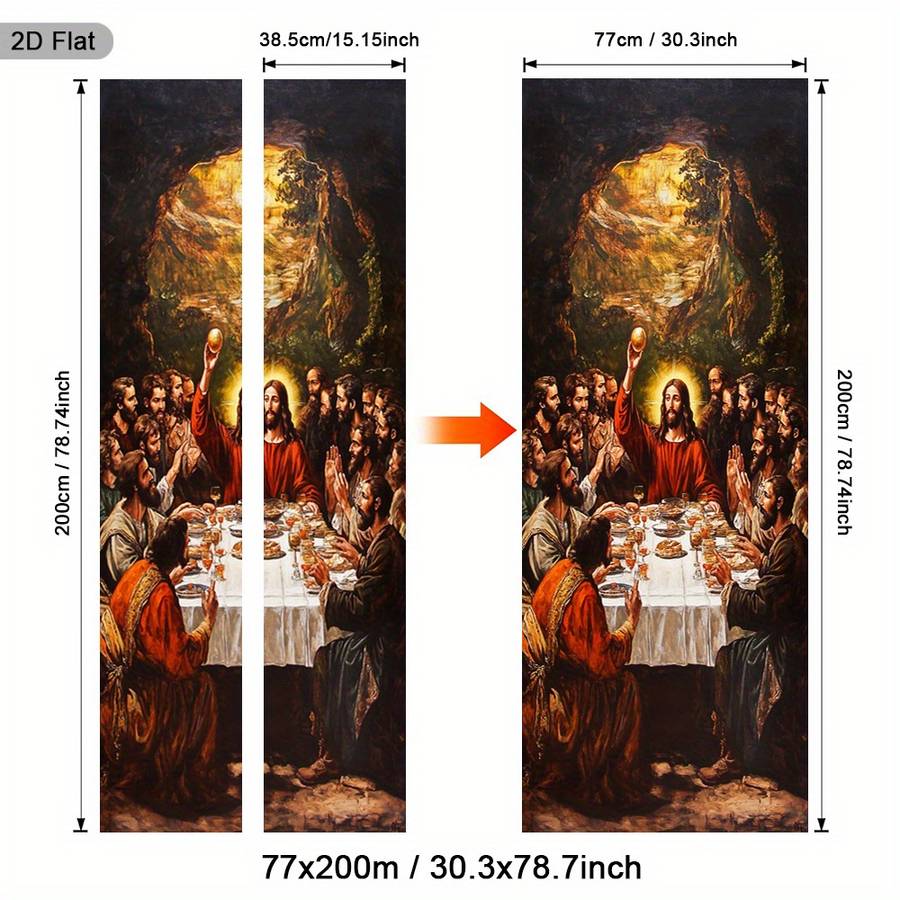 1pc 37.4x84.6 inches   95x215 cm   Jesus Christian Themed Stickers