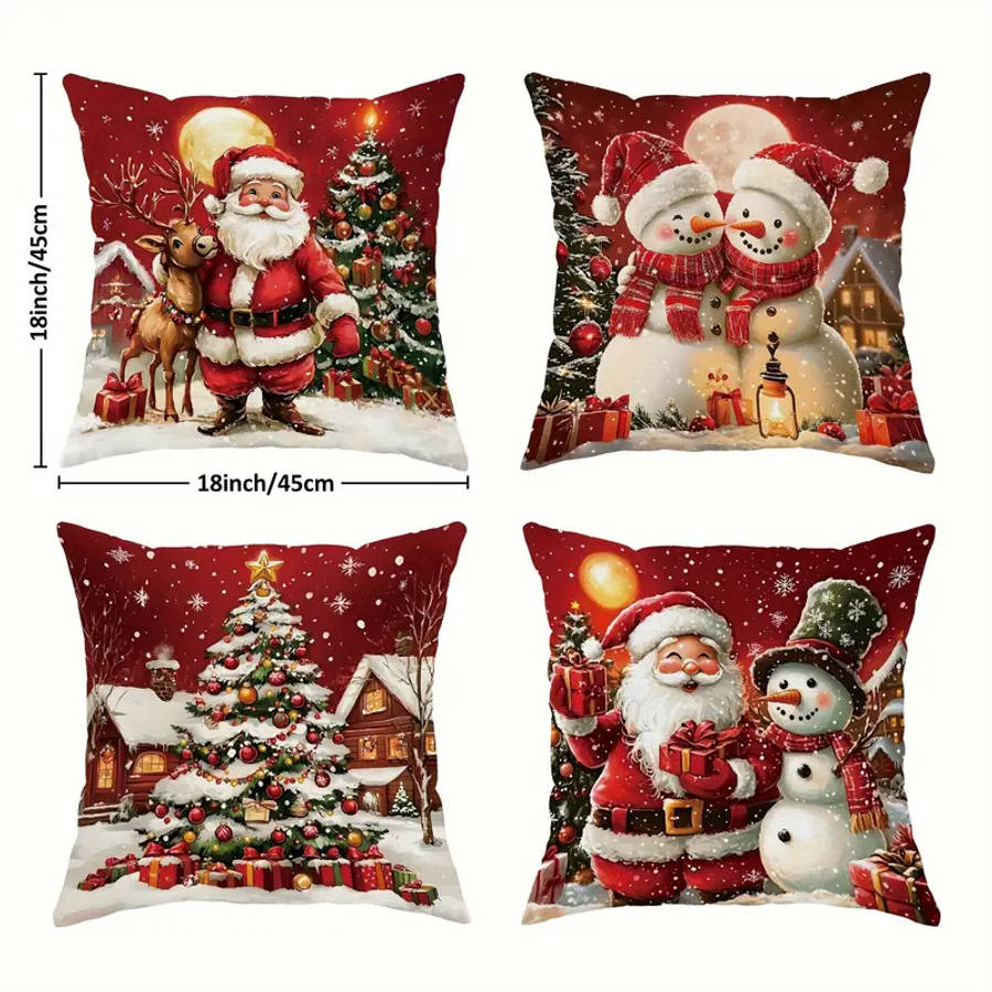4-Piece Christmas Pillowcase Set