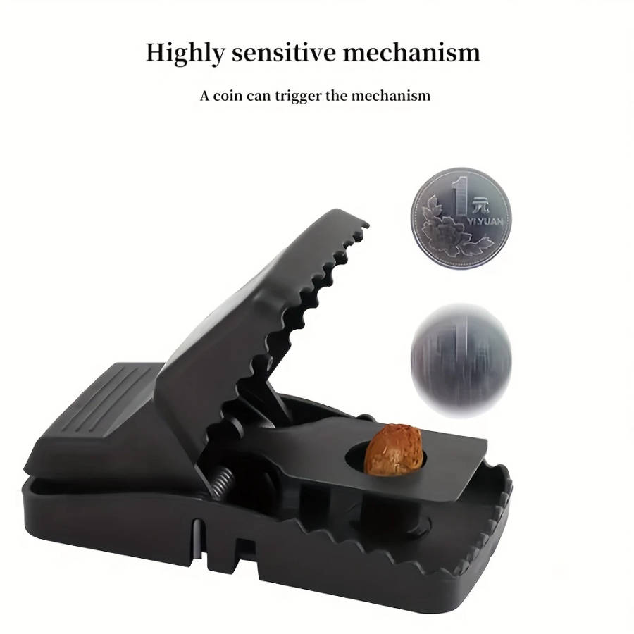 1pc Efficient Automatic Mouse Trap Durable PVC Black Rat Catcher Snap-Action Rodent Cage for Home