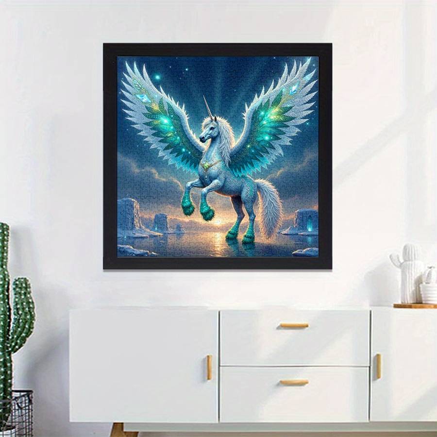 1000pcs Unicorn Glacier Jigsaw Puzzle Scratch Water Resistant Challenging DIY Br