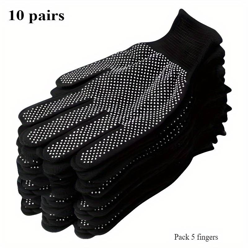 10 Pairs Pack 5 Fingers Multi Purpose Work Gloves