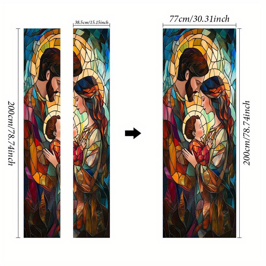 1pc 76.96x199.9cm Jesus Christian Themed Stickers