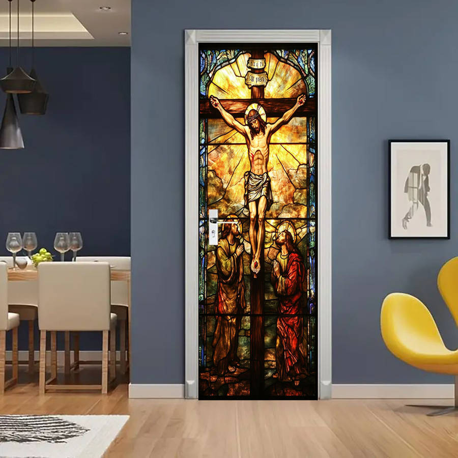 1pc 76.96x199.9cm Jesus Christian Themed Stickers