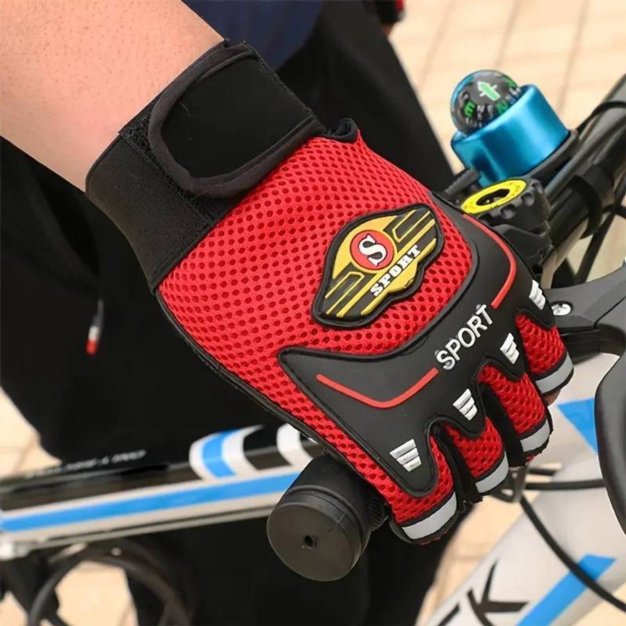 1 Pair Red One Size Outdoor Sports Gloves