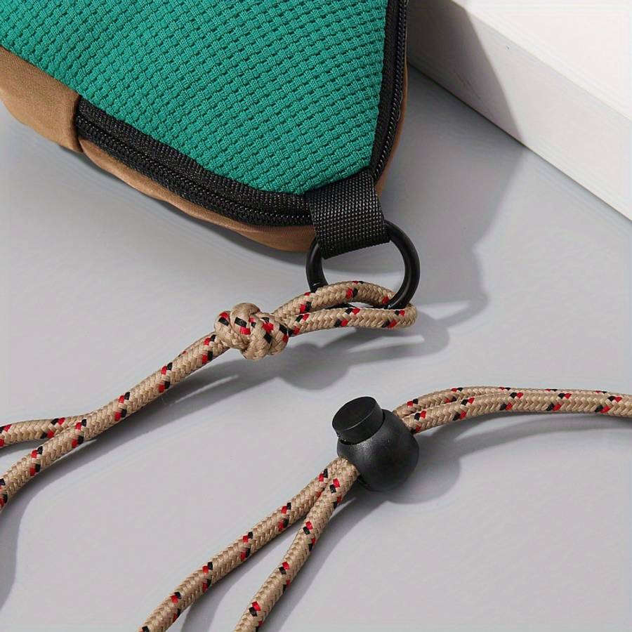 Triangle Keychain Coin Purse Hanging Neck Casual Sling Bag Trendy Storage Pouch Creative Gift
