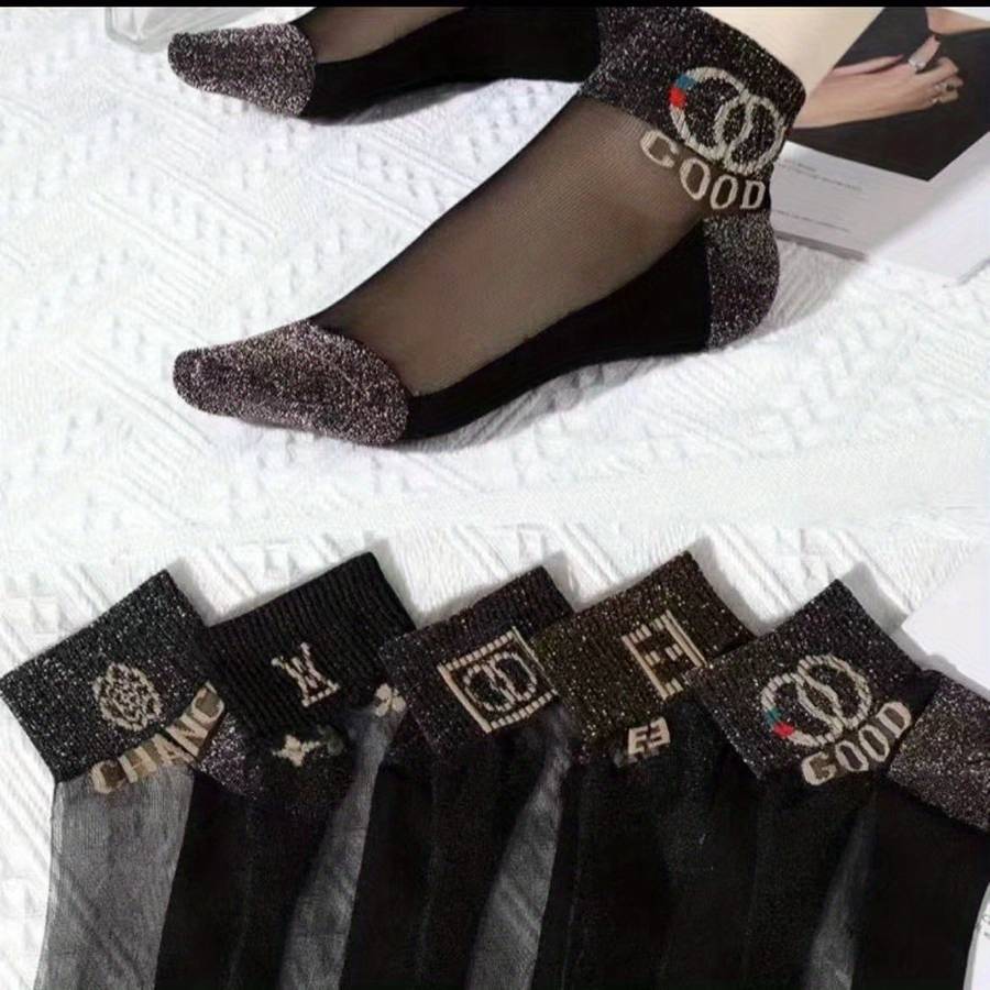 5 Pairs Mix Color One Size High Elastic Socks