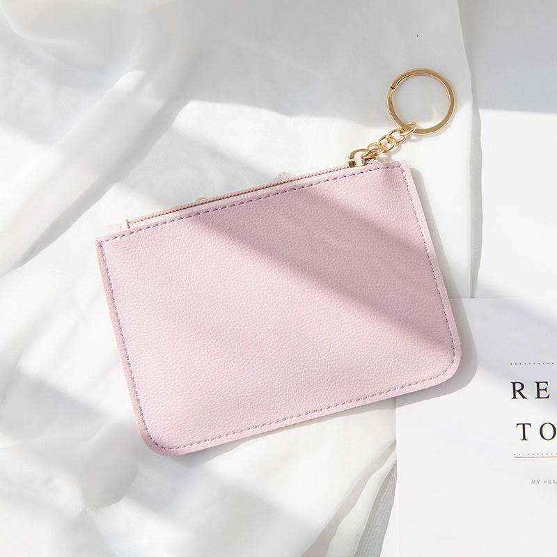 1pc Women's Mini Coin Purse Simple and Cute Thin Large Capacity Zipper Coin Key Bag Multifunctional