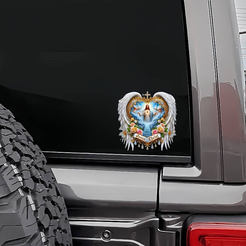 1pc   12.98cmx12.98cm Jesus Christian Themed Stickers