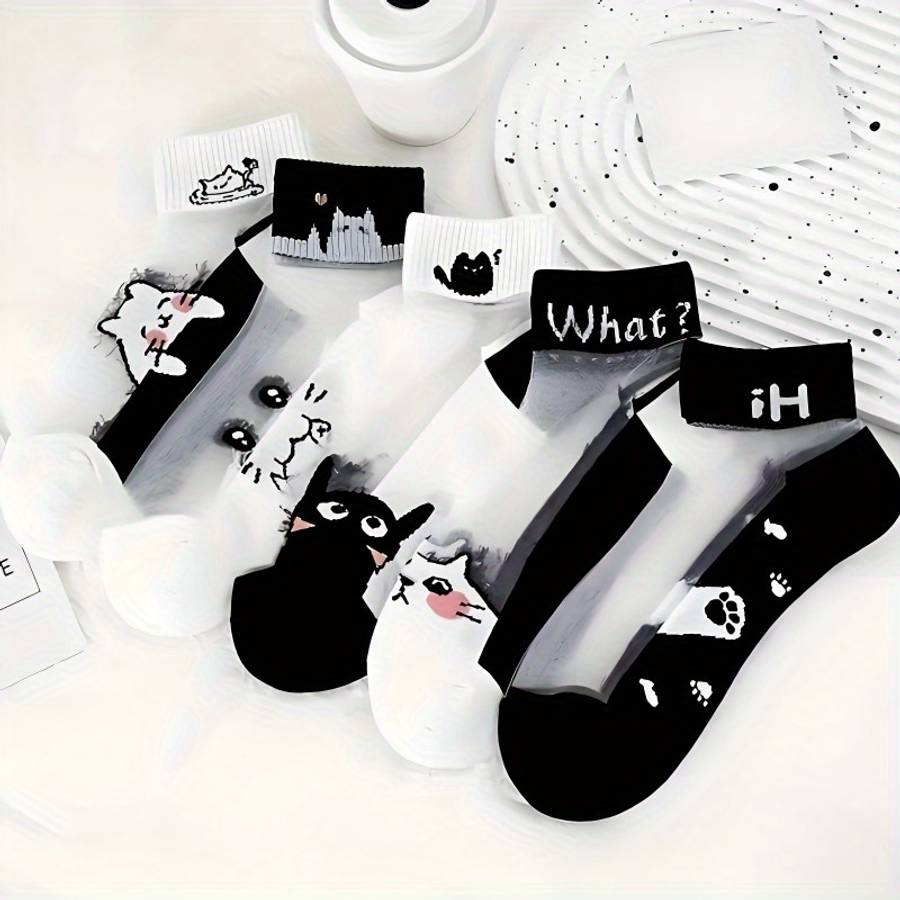 5 Pairs Mixed Color One Size High Elastic Socks