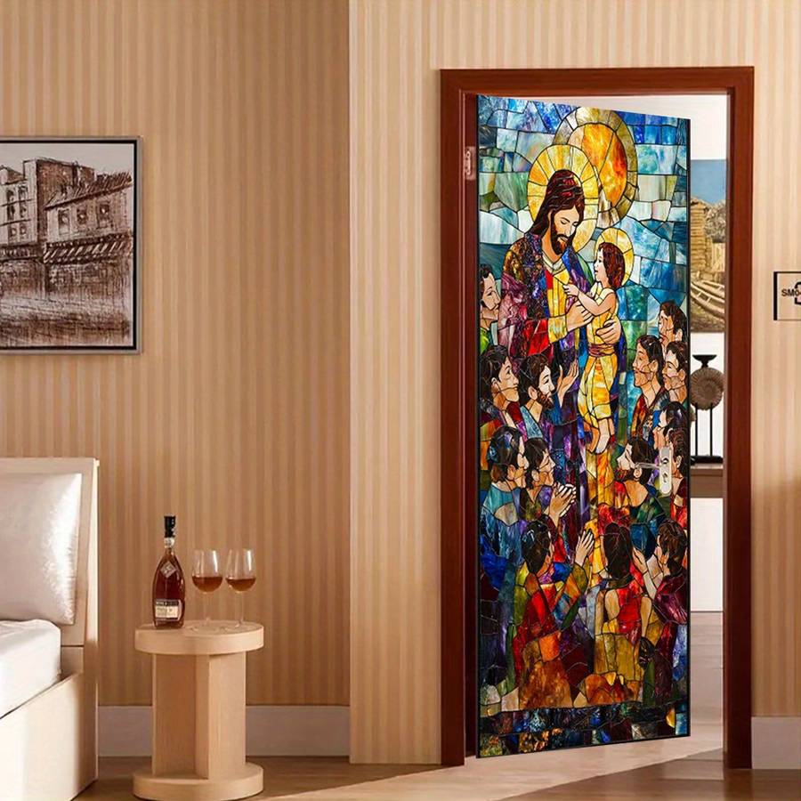 1pc 76.96x199.9cm Jesus Christian Themed Stickers