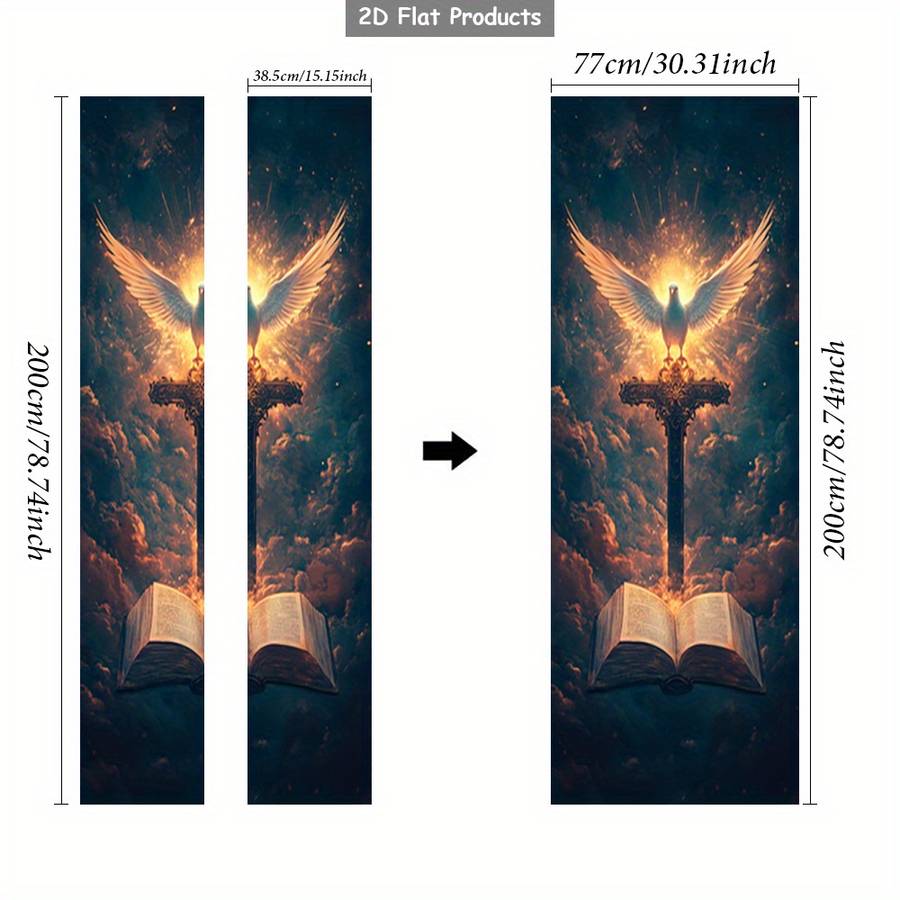 1pc 76.96x199.9cm Jesus Christian Themed Stickers