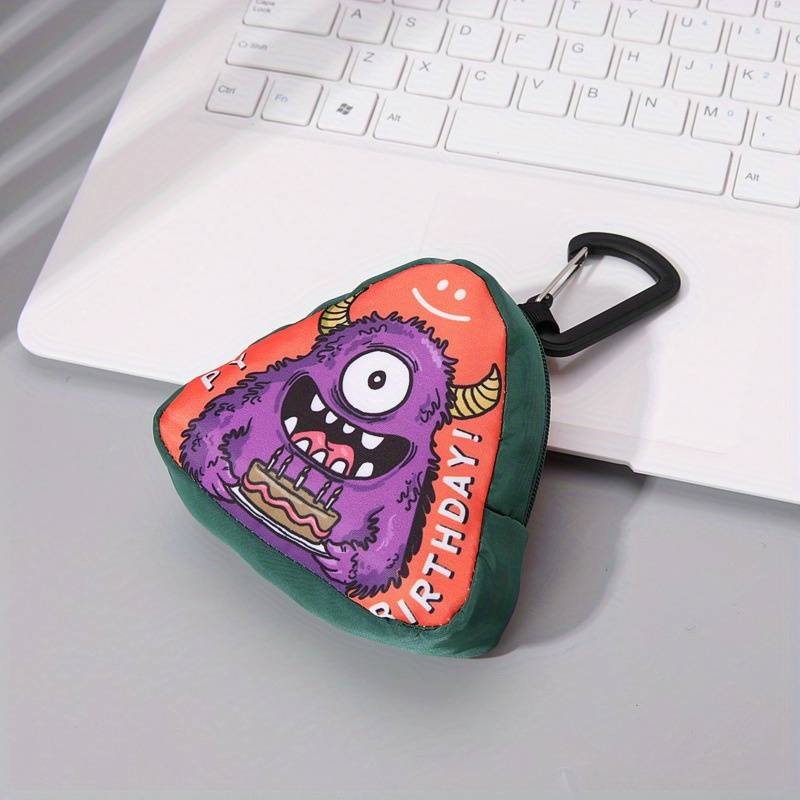 1pc Innovative Polyester Hip-Hop Mini Bag for Women Trendy Monster Face Design Coin Purse S