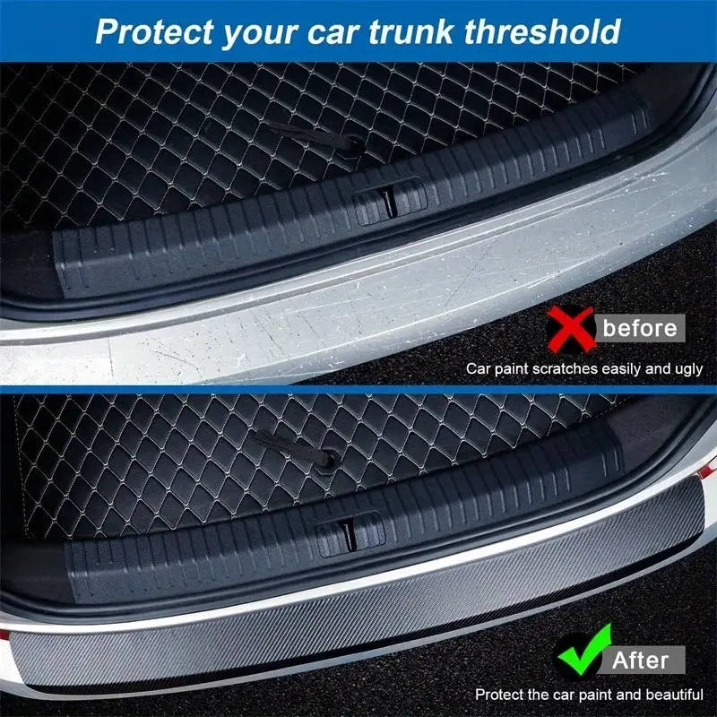 1 Roll 3D Nano Carbon Fiber Car Door Sill Protector 1m PVC Waterproof Anti-Scratch Adhesive Tape