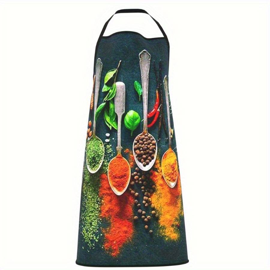 1pc Vibrant Spice Design Kitchen Apron Extra Large Sleeveless Durable Polyester Ideal for Cook