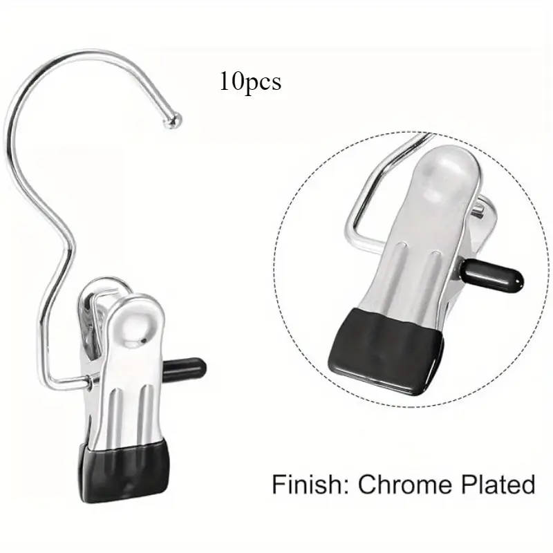 10 Hooks and Hangers for Hanging Heavy Objects Space Saving Pants Clothes Hanger Laundry Clips with