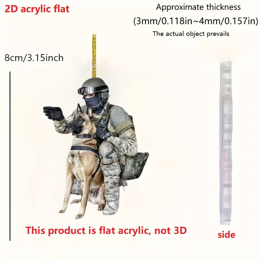 1pc 2D Flat   1 Acrylic Training Dog Car Rearview Mirror Pendant  Multi-Functional Pendan