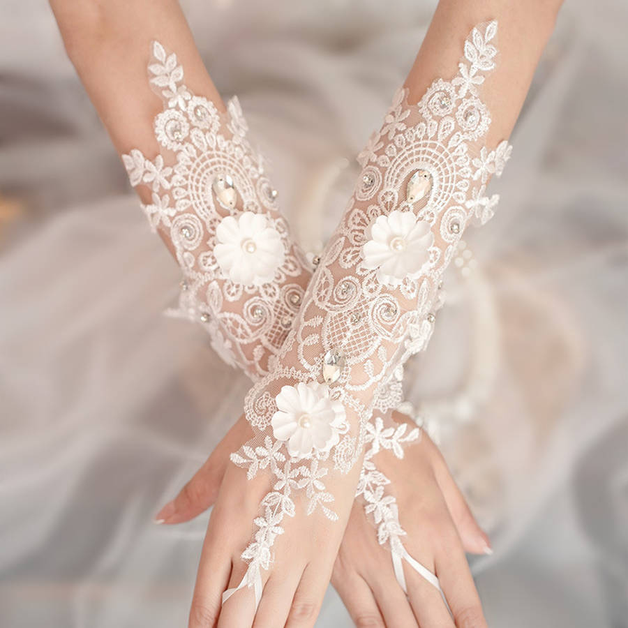 1 Pair Rose Bridal Long Sleeves