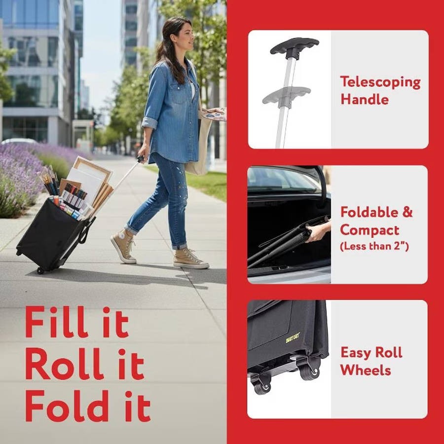 Collapsible Rolling Utility Cart