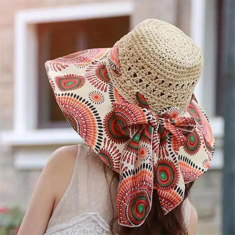 Women's Spring And Summer Ethnic Style Straw Sun Hat Coffee 2