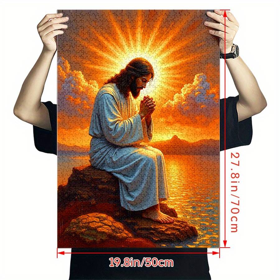 1000pcs Jesus Praying at the Sea Jigsaw Puzzle for Adults Advanced Level Challengin