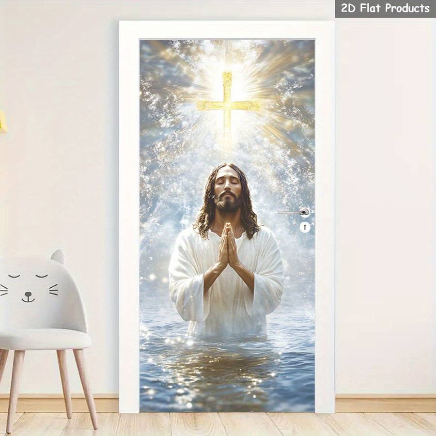 1pc 95.0x214.88cm Jesus Christian Themed Stickers