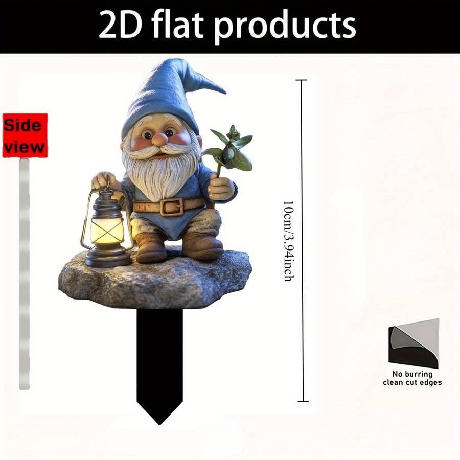 1pc 2D Flat  Printing  New Acrylic Material Garden Decoration Stake Suitable for Yards Garden