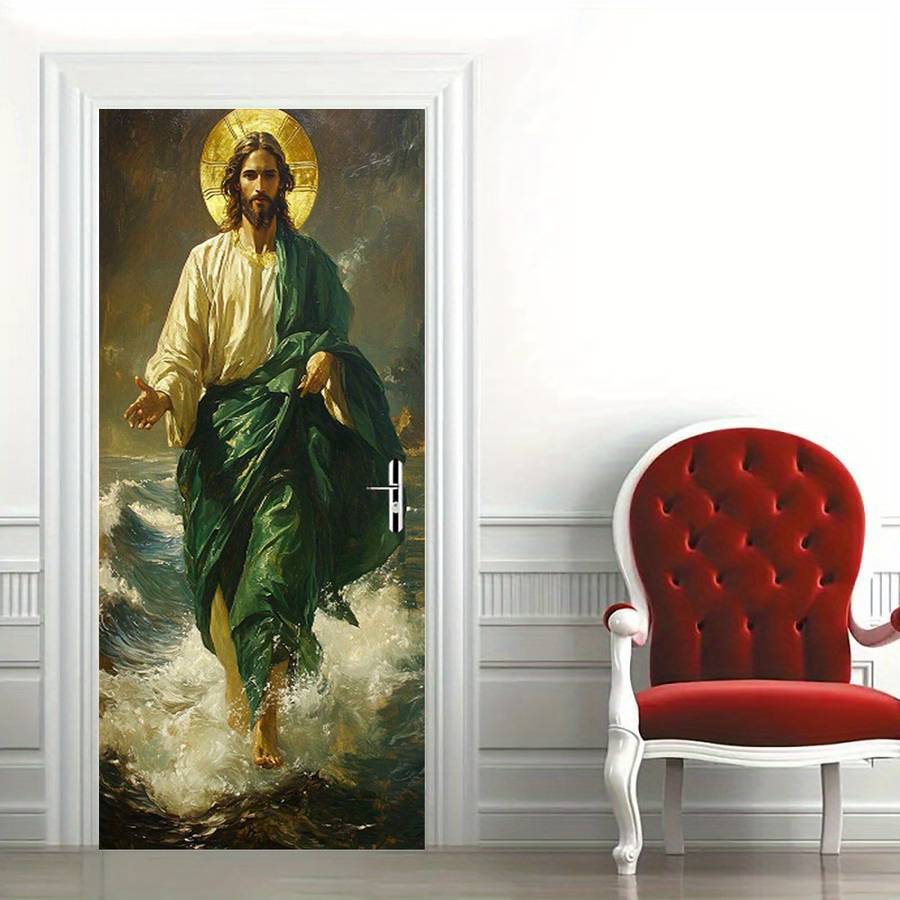 1pc 76.96x199.9cm Jesus Christian Themed Stickers