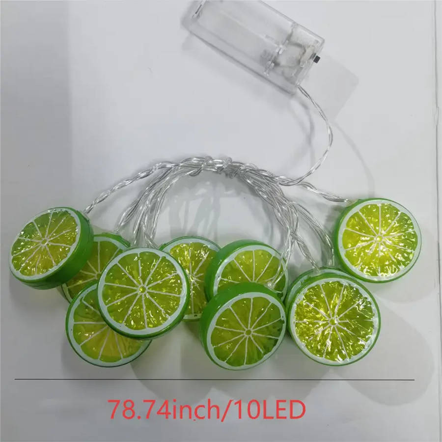 10 LED Lemon-Shaped String Lights Green