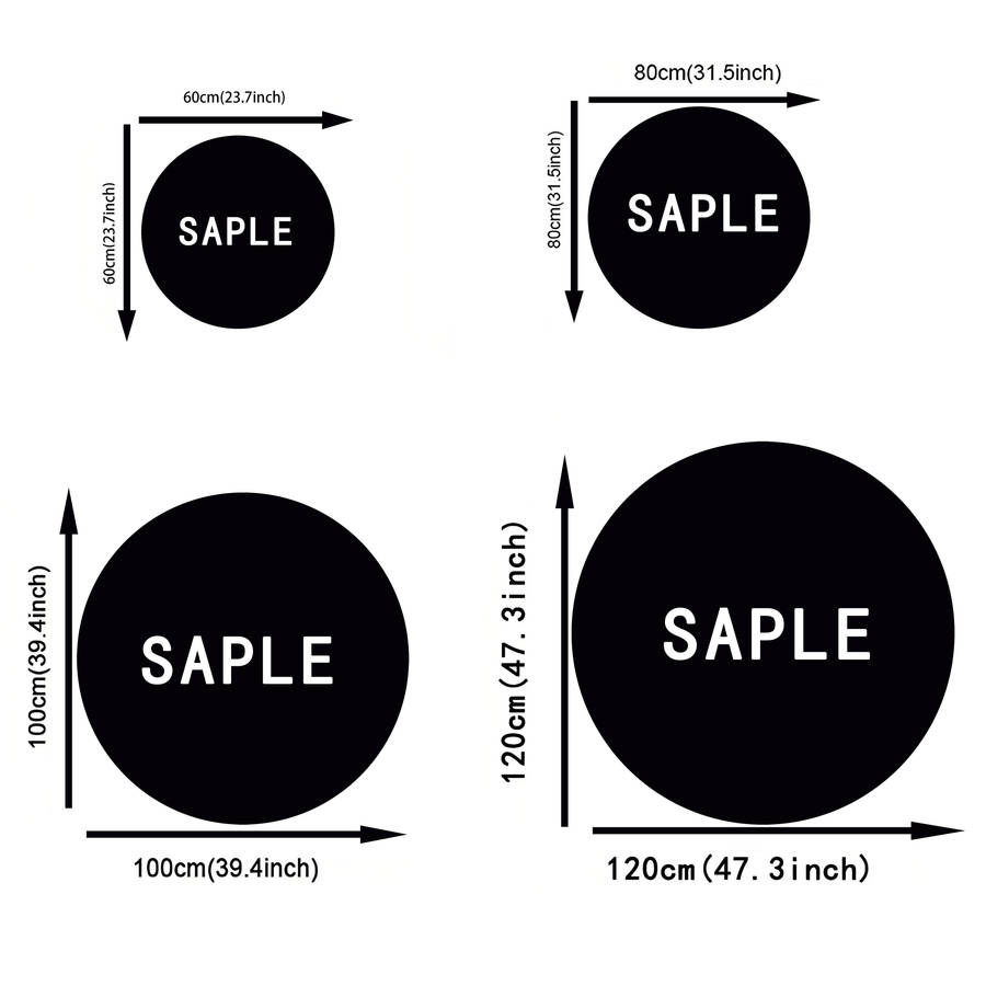 1Pc Diameter 60cm 23.69inch Floor Mat
