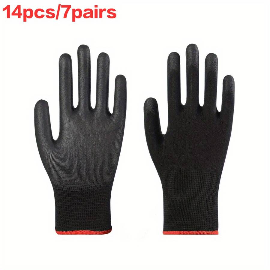 7 Pairs Black Size M Multi Purpose Work Gloves
