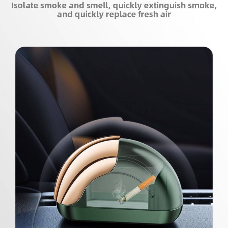 1pc Driver-Side Car Ashtray Space-Saving Door-Mounted Design Mechanical Style Durable Aluminum Le