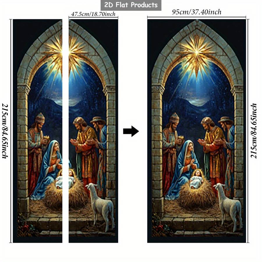 1pc 95.0x209.8cm Jesus Christian Themed Stickers