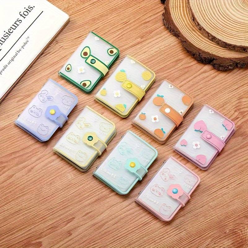 1pc Sunflower Snap INS Style Cute Fruit Animal Pattern Female Card Holder Small and Large Capacity