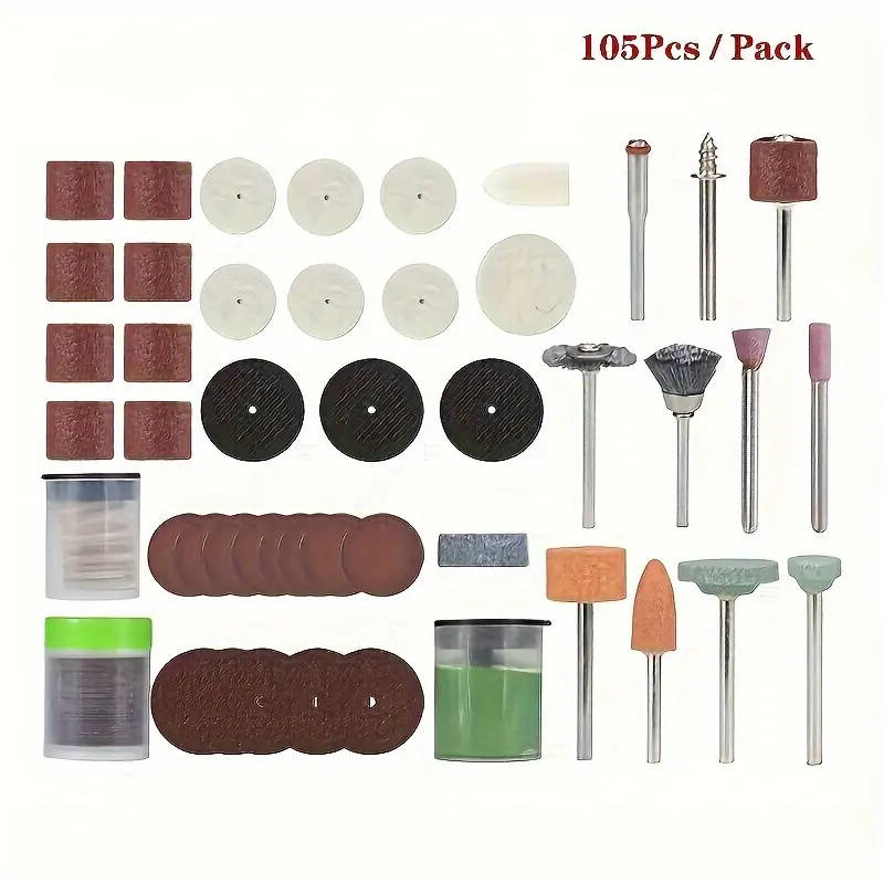 105PC Diamond Coated Grinder Bits Kit - Alloy Steel Base for Wood/Metal/Jade Carving & Polishing